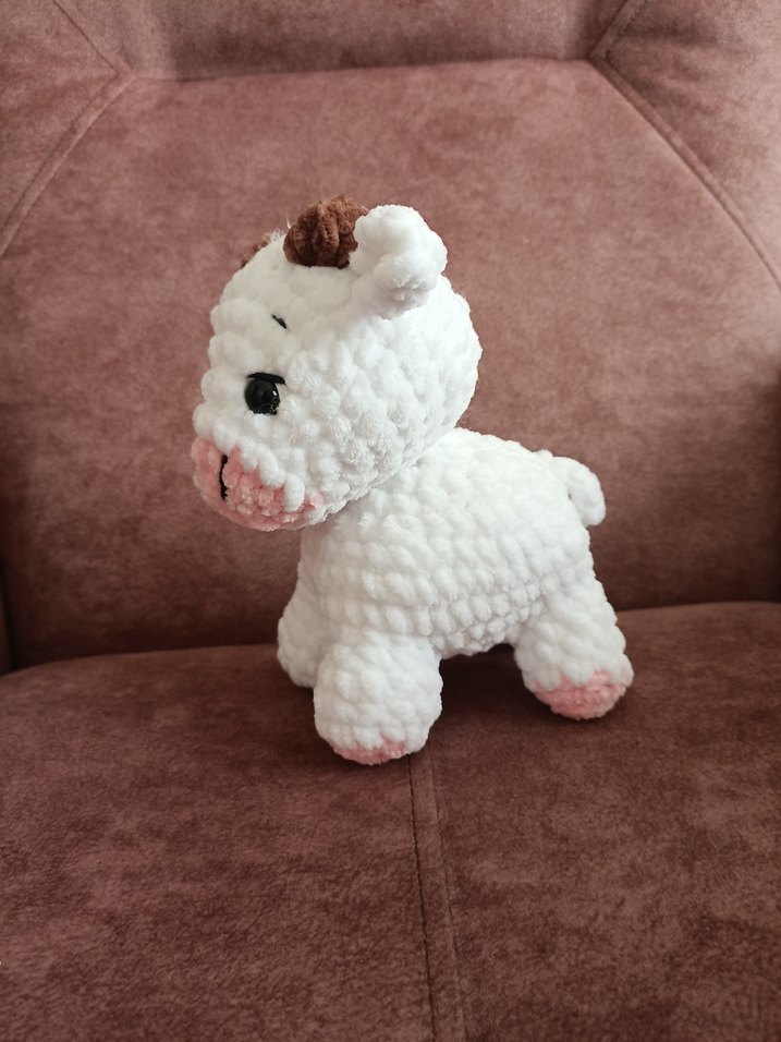 Beyaz Peluş İnek Oyuncak - Görsel 3