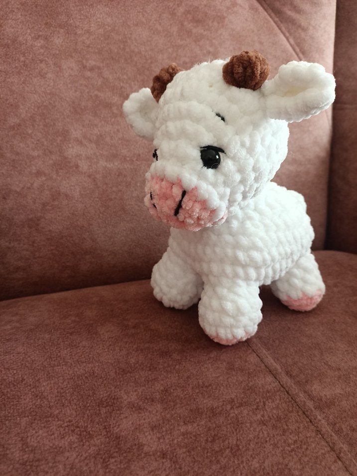 Beyaz Peluş İnek Oyuncak - Görsel 2