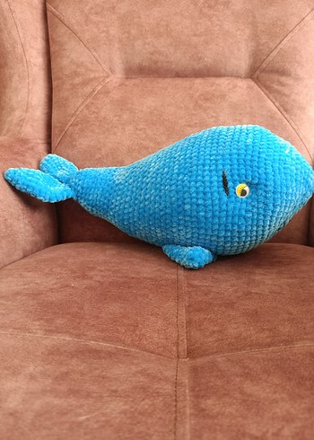 Mavi Yumuşak Balina Peluş Oyuncak - Görsel 7