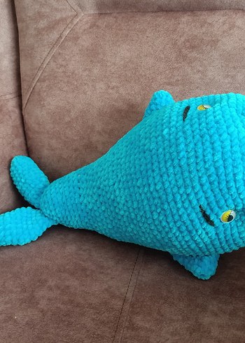 Mavi Yumuşak Balina Peluş Oyuncak - Görsel 2