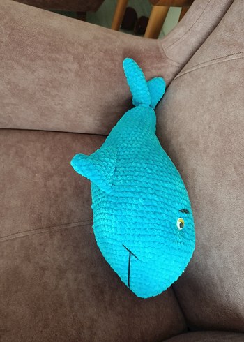 Mavi Yumuşak Balina Peluş Oyuncak - Görsel 3