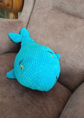 Mavi Yumuşak Balina Peluş Oyuncak - Görsel 6