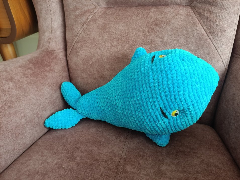 Mavi Yumuşak Balina Peluş Oyuncak - Görsel 2