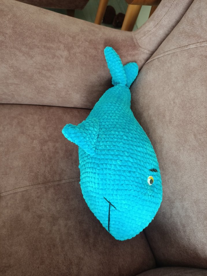 Mavi Yumuşak Balina Peluş Oyuncak - Görsel 3