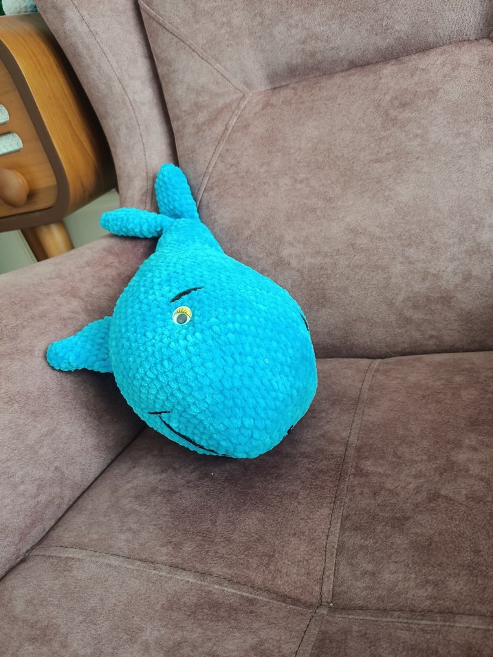 Mavi Yumuşak Balina Peluş Oyuncak - Görsel 4