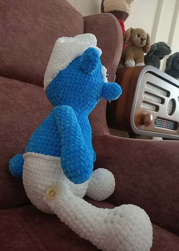 Mavi Peluş Şirin Oyuncak - Görsel 4