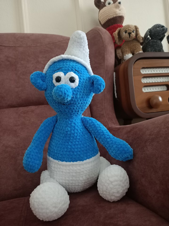 Mavi Peluş Şirin Oyuncak - Görsel 5