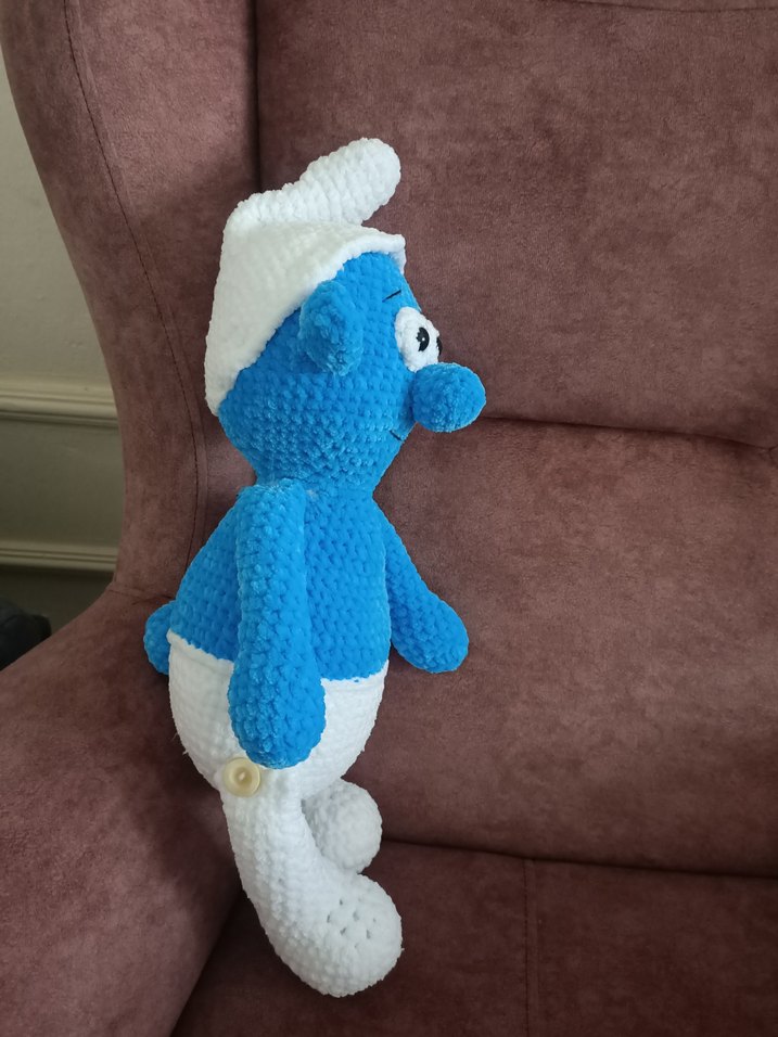 Mavi Peluş Şirin Oyuncak - Görsel 3