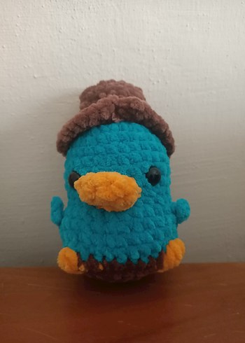 Renkli Kadife Kumaşlı çizgi film karakteri ornitorenk pery - Görsel 2