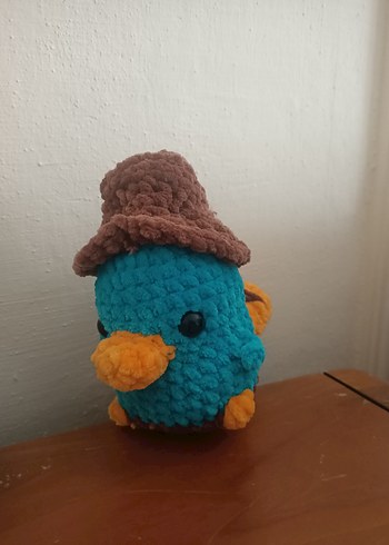 Renkli Kadife Kumaşlı çizgi film karakteri ornitorenk pery - Görsel 3