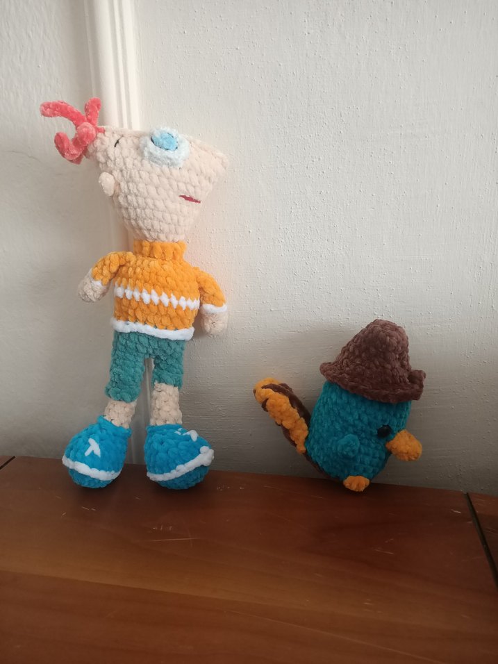 Renkli Kadife Kumaşlı çizgi film karakteri ornitorenk pery - Görsel 5