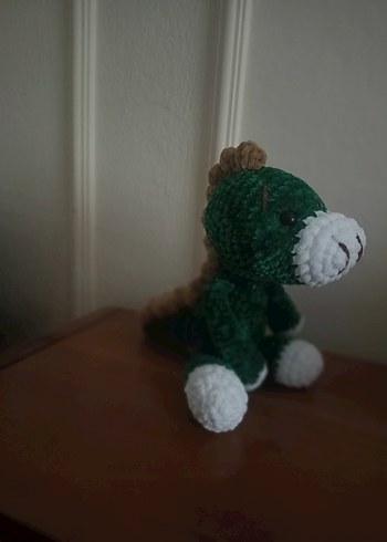 Koyu Yeşil Peluş Dinozor Oyuncak - Görsel 6