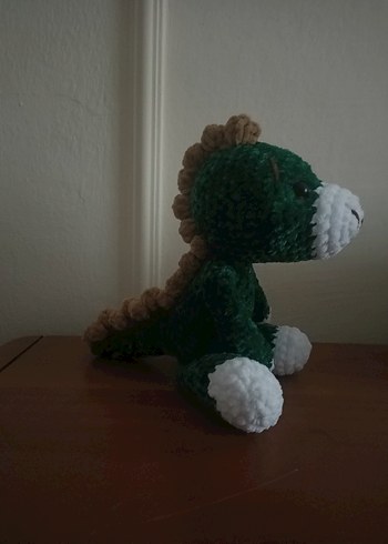 Koyu Yeşil Peluş Dinozor Oyuncak - Görsel 5