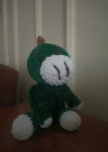 Koyu Yeşil Peluş Dinozor Oyuncak - Görsel 4