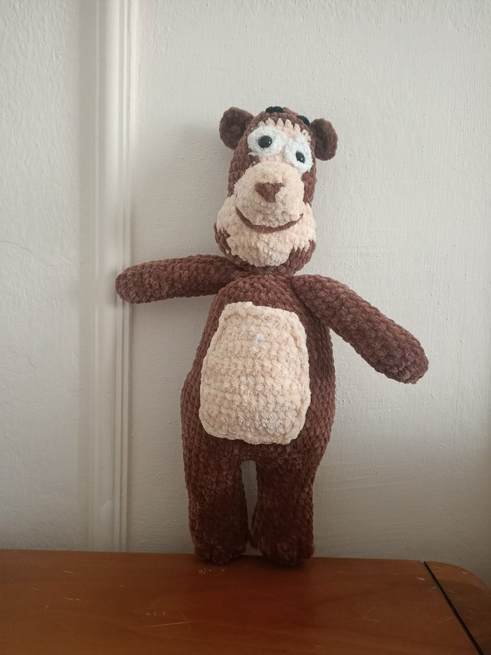 Kahverengi ve Gri Peluş Koca Ayı - Görsel 2