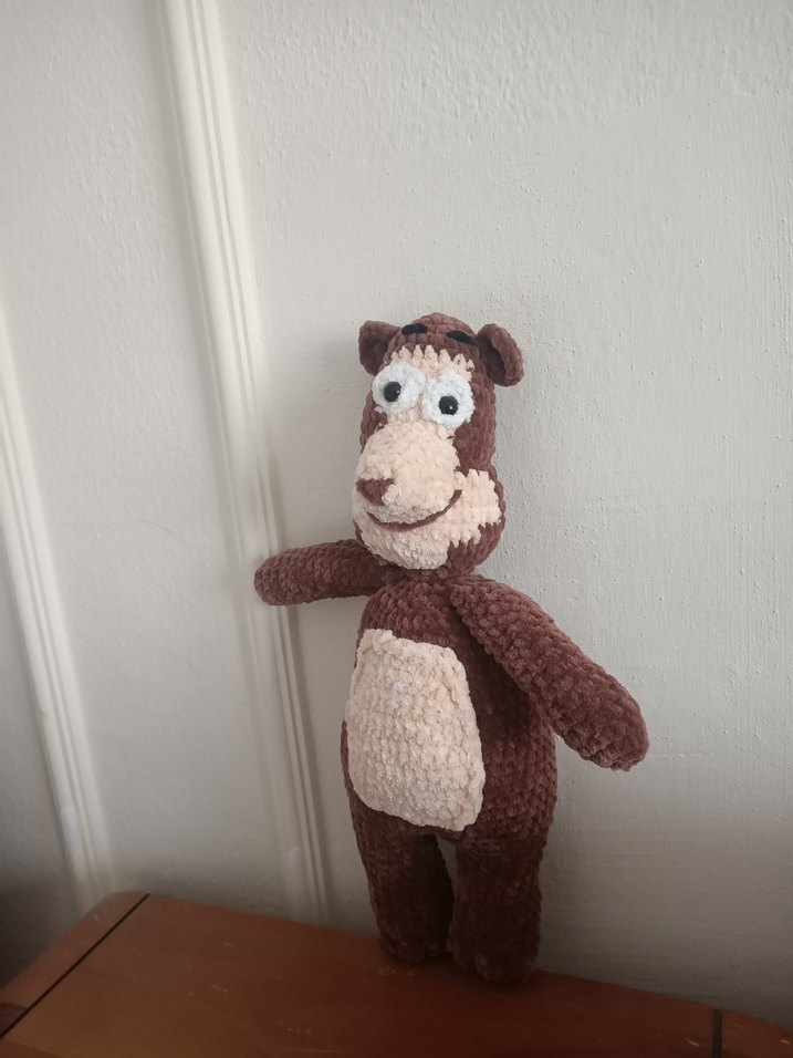 Kahverengi ve Gri Peluş Koca Ayı - Görsel 3