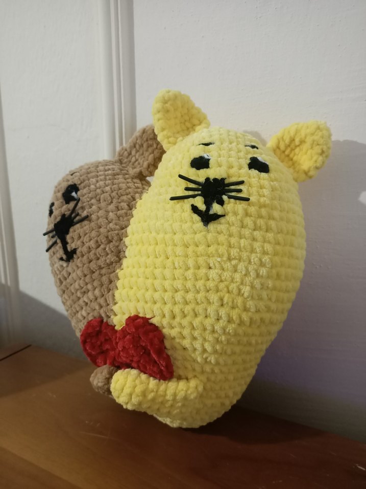 Sevgililer günü 2 kedi 1 kalp oyuncak - Görsel 2