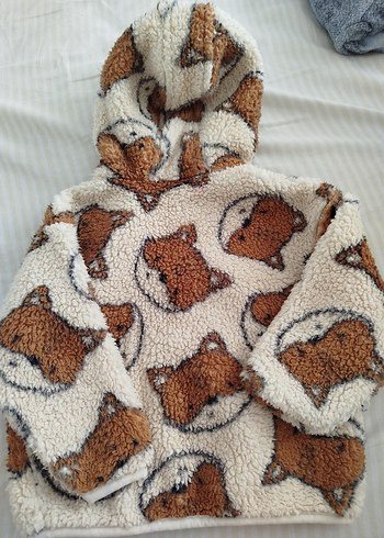 Kapüşonlu Erkek Çocuk Kahverengi Kürklü Ceket - Görsel 3