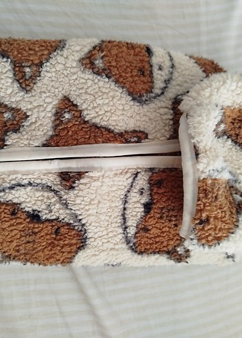 Kapüşonlu Erkek Çocuk Kahverengi Kürklü Ceket - Görsel 5