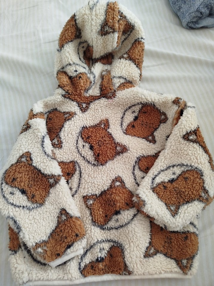 Kapüşonlu Erkek Çocuk Kahverengi Kürklü Ceket - Görsel 3