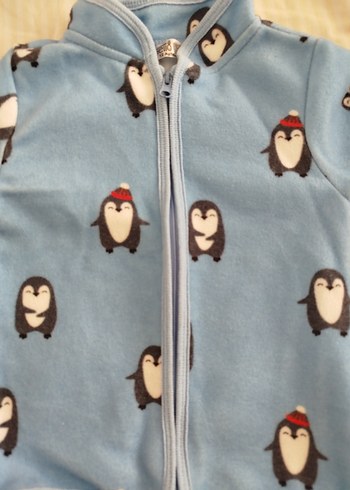 Bebek Erkek Renkli Penguen Desenli Snowsuit - Görsel 5