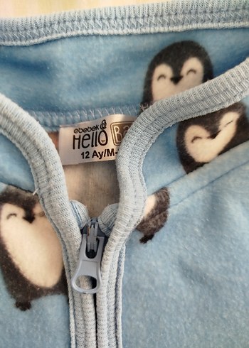 Bebek Erkek Renkli Penguen Desenli Snowsuit - Görsel 4