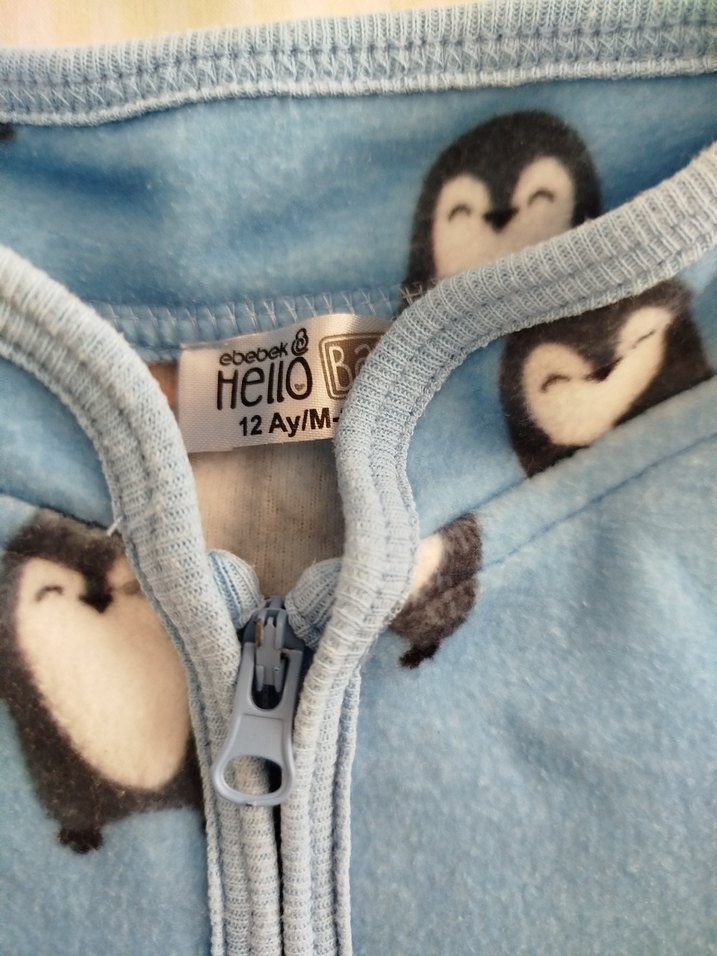 Bebek Erkek Renkli Penguen Desenli Snowsuit - Görsel 4