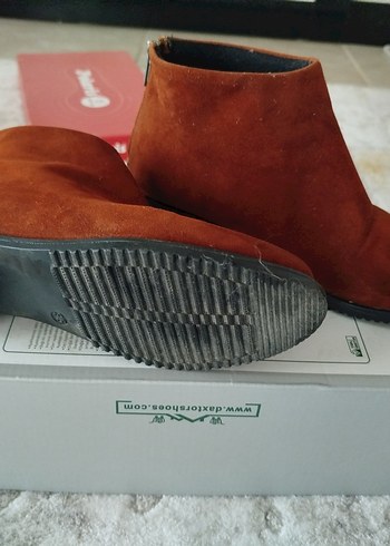 Kahverengi Süet Kadın Bot, Tokalı, Kalın Topuk - Görsel 3