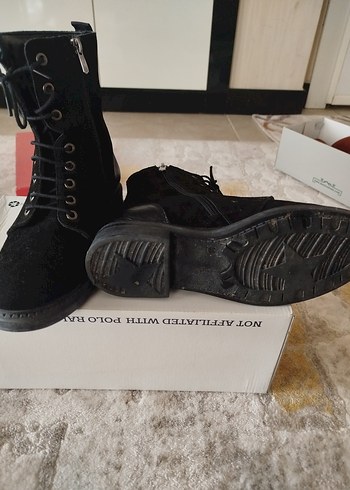 Siyah Süet Goth Tarzı Kadın Botu - Görsel 4