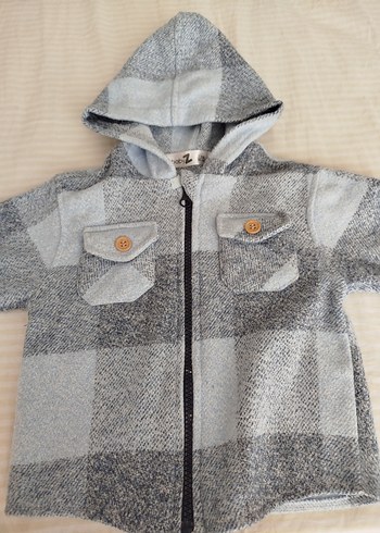 Kapüşonlu mavi Erkek Çocuk Ceket - Görsel 2