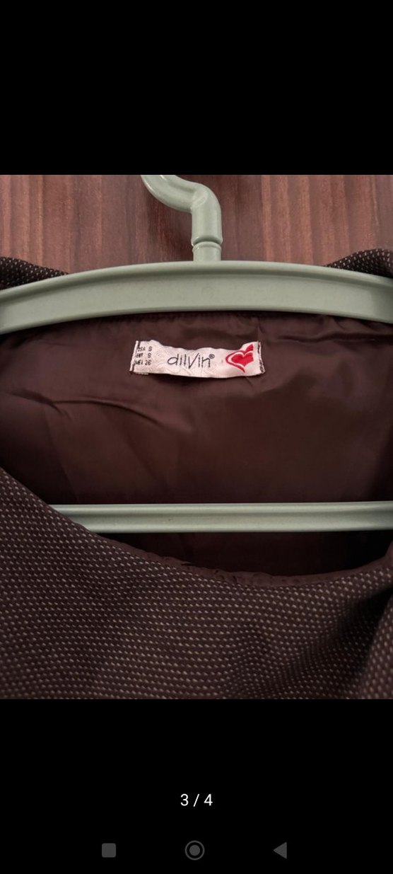 Drapeli Kolsuz Midi Ofis Elbisesi vintage - Görsel 3