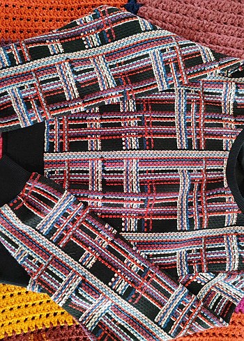 Diğer Renkli Desenli Kadın Triko Sweatshirt