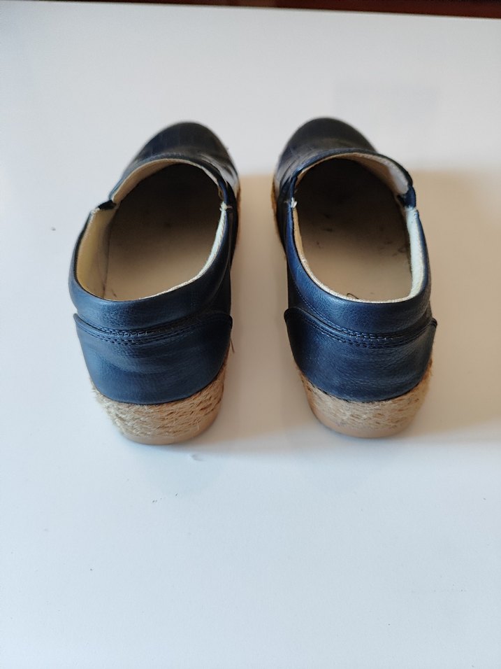 Parlak Mavi Yılan Desenli Dolgu Topuk Espadril - Görsel 4