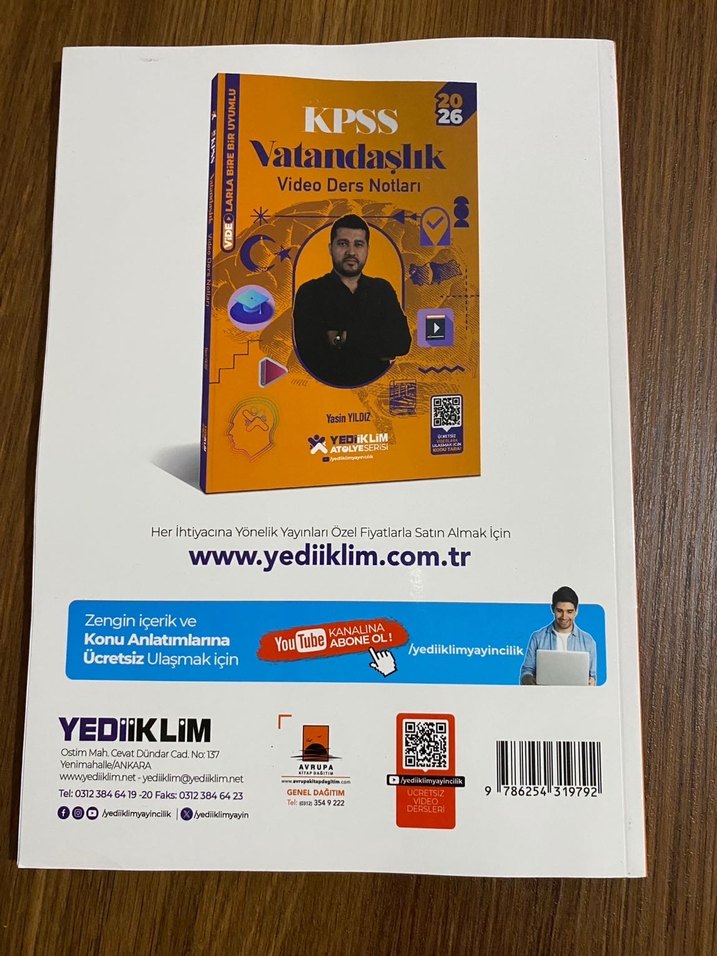 2026 KPSS Vatandaşlık Soru Bankası Yasin Yıldız yediiklim yayın - Görsel 2