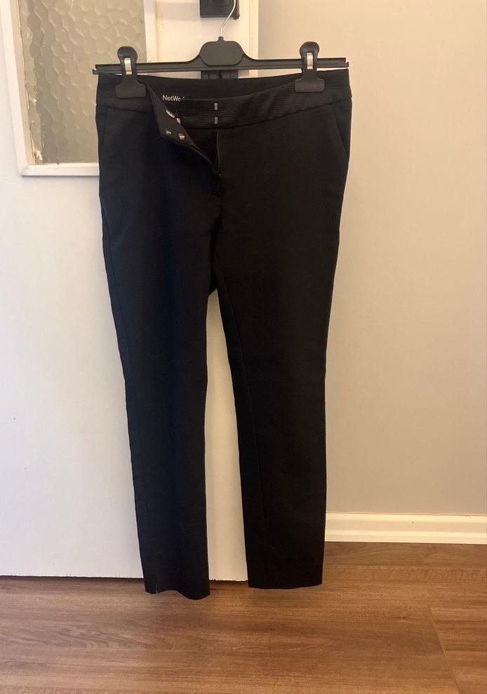 Network marka Düğmeli Siyah Kadın Kumaş Pantolon - Görsel 2