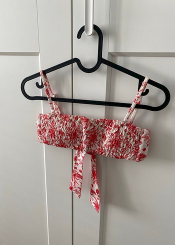 Kırmızı Gri Batik Desenli Mini Bohem Büstiyer