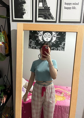 Turkuaz Kadın Crop - Görsel 5