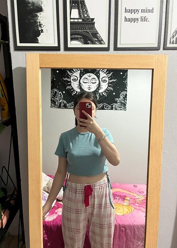 Turkuaz Kadın Crop - Görsel 8