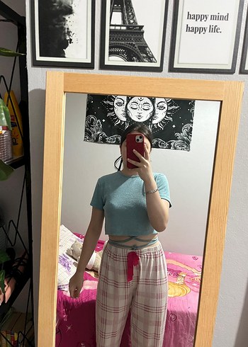 Turkuaz Kadın Crop - Görsel 6