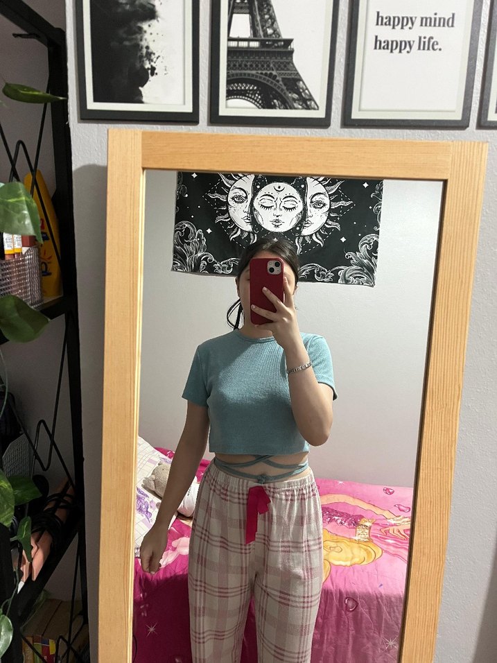 Turkuaz Kadın Crop - Görsel 5