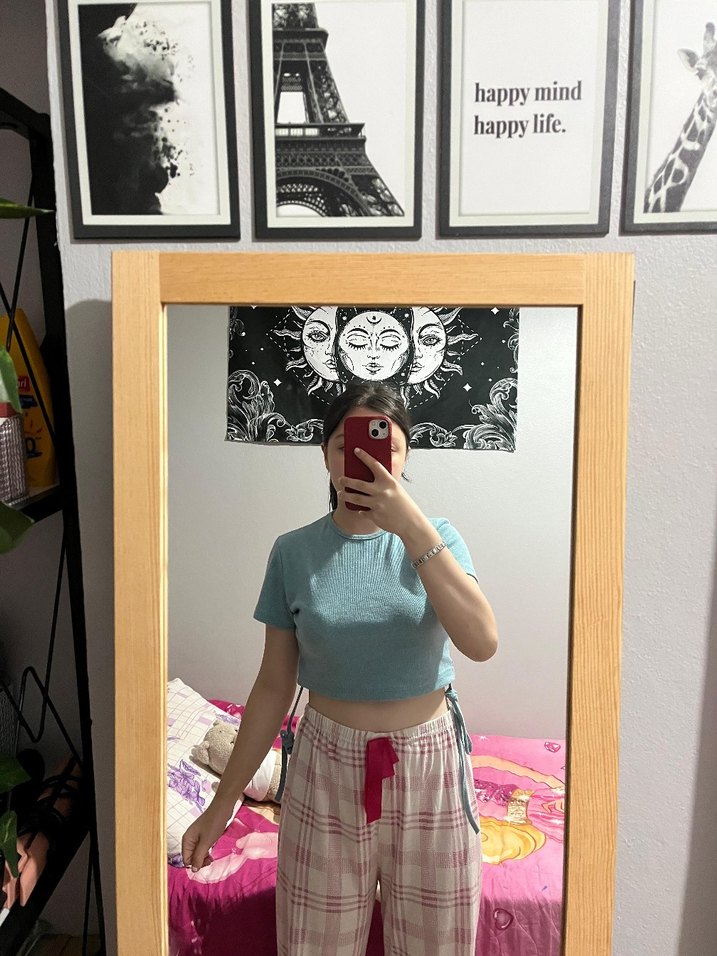 Turkuaz Kadın Crop - Görsel 3