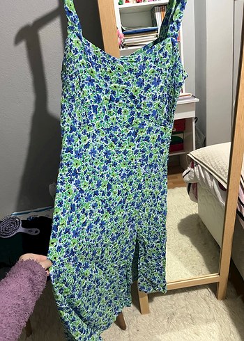 Midi Çiçek Desenli Elbise - Görsel 2