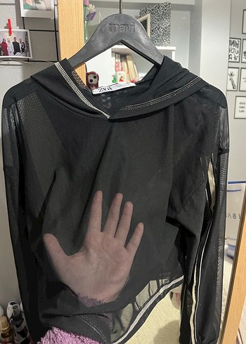 Siyah Transpsran Üst - Görsel 2