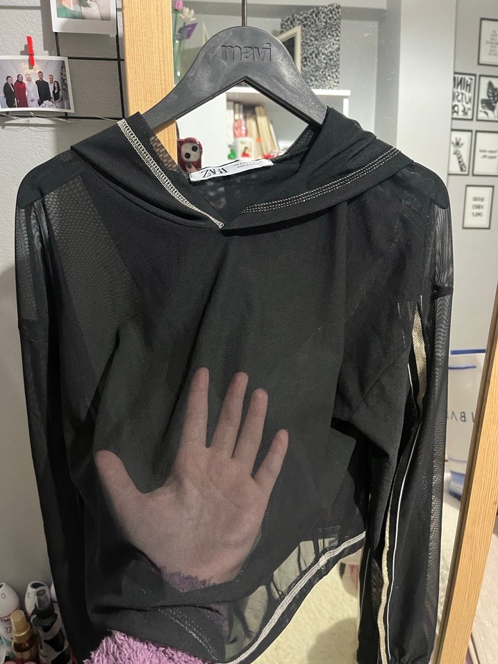 Siyah Transpsran Üst - Görsel 2