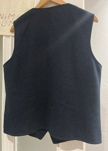 Düğmeli Erkek Gri Lacivert Yelek - Görsel 3