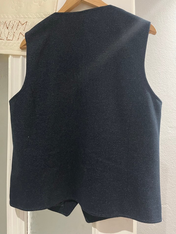 Düğmeli Erkek Gri Lacivert Yelek - Görsel 3