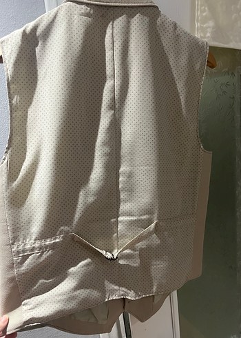 Bej Düğmeli Klasik Erkek Yelek - Görsel 4