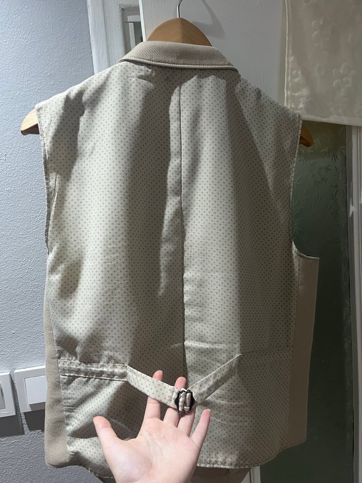 Bej Düğmeli Klasik Erkek Yelek - Görsel 5