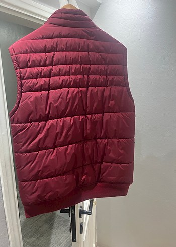 Bordo Fermuarlı Kolsuz Şişme Yelek Erkek - Görsel 3
