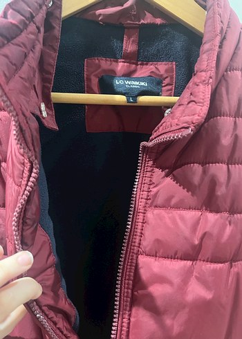 Bordo Fermuarlı Kolsuz Şişme Yelek Erkek - Görsel 4